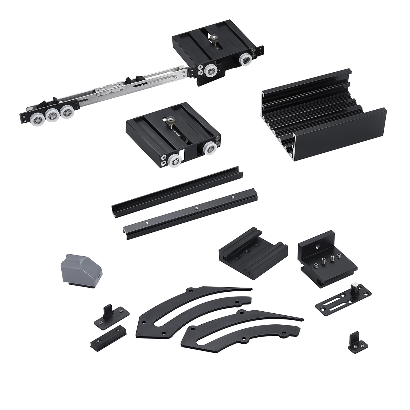 Internal push flat sliding door