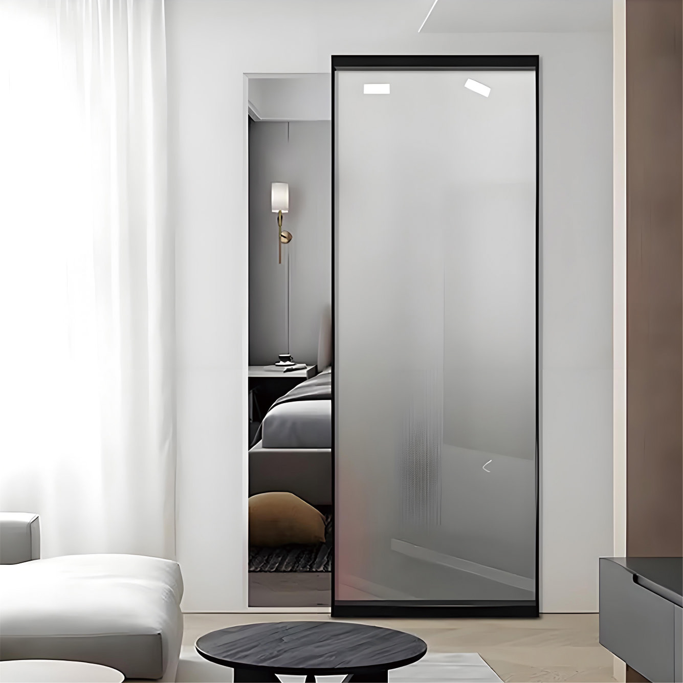 Invisible track door(Aluminum frame dedicated) Maximum load: 60 KG - Image 5